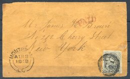 1858 Cover, Montreal (AU 18) To New York With A 6d Grey-lilac On Hard Thick Wove Paper, Very Large Margins Three Sides,  - Sonstige & Ohne Zuordnung