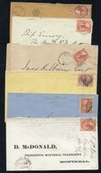 1859-68 Covers (6) All With A Single 5c Franking, Hamilton 1862, Ormstown 1864, Toronto 1864, Niagara 1862, Montreal 185 - Autres & Non Classés