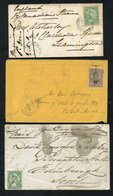 Covers (3) With 1859 Issue Stamps, Two With 12½c Frankings, The Other With A 10c. All Have Cover Faults. - Autres & Non Classés