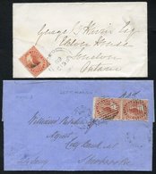 1862 Double Weight Letter With A Pair Of 5c Tied By Montreal JA 24 Duplex Barred Cancel, Sherbrooke JA 25 Arrival C.d.s  - Autres & Non Classés