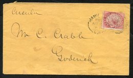 1862 Envelope To Goderich, With A 1c (paying The 'circular' Rate), Tied Hamilton AU 62. - Autres & Non Classés