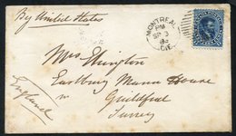 1866 Cover To Guildford With A 17c Tied By A Montreal SP.3.66 Duplex Canceller, Guildford SP 16 Arrival B/stamp. This Le - Autres & Non Classés