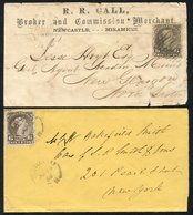 1868 Covers (2) With Large Queen's 6c Blackish-brown. Toronto (JU 16) Cover To New York, & An Advertising Cover To New G - Autres & Non Classés