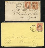 Large Queen's 3c Covers (2) - 1868 Montreal (APR 25 To Lanark With Perth & Lanark AP 27 Transit & Arrival Cancels On The - Autres & Non Classés