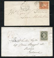 1869 Cover To Lower Hillsboro With A 1c Tied By A Barred Cancel, An Undated Circular Hopewell Corner With May 19 1869 Wr - Autres & Non Classés