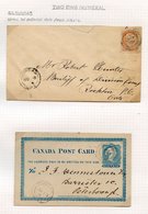 1873-79 Covers (4) All With Small Queen's 3c, One Is Registered, All Cancelled By Two Ring Numeral Cancels, Includes Dun - Autres & Non Classés