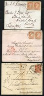 1874-96 Covers (3) With Small Queen's 3c. 1874 Cover Halifax (JY 8) To Manchester With Pair 3c, 1874 Cover Quebec (MY 22 - Autres & Non Classés
