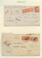 1880-87 Covers (4) And A Front With The 2c Registered Stamp & Small Queen's 3c. The 2c Registered Stamp Was Issued To Pa - Autres & Non Classés