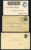 1891-96 Covers With The 1882-97 ½c, Two With Single Frankings (one Envelope Is Torn), One A 1c Envelope With A Strip Of  - Sonstige & Ohne Zuordnung