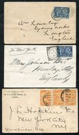 1897 Covers (3), Two To England, All With 1897 Jubilee Issue Stamps. The Two To England Have A 5c & A Cover To New York  - Sonstige & Ohne Zuordnung