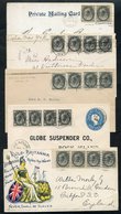 1898 ½c Leaf Issue Covers (6) - One Registered, Also PPC's (5) & One Patriotic Front, All Franked With Multiples Of The  - Autres & Non Classés