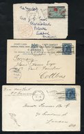 1898 Cover, Card & A Front, All With Montreal Flag Cancels. 2c Card To Germany, 5c Cover To London & The Front With 2c I - Autres & Non Classés
