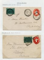 1899 Postal Stationery 2c Covers (2) With 10c Special Delivery Stamps. Toronto (AP 25) Local Cover & Port Hood (AU 1) To - Sonstige & Ohne Zuordnung