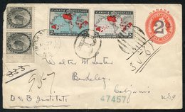 1901 2c Envelope Sent Registered To California With ½c (2) & 2c (2) Imperial 1d Postage, Upper Stewacke MY 27 & Barred C - Autres & Non Classés