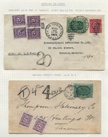 1908-64 Special Delivery Covers (14) That Have All Been Taxed For Underpayment With Postage Dues Affixed. Four Covers Ha - Autres & Non Classés