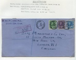 1915-25 Registered Covers (4), 3 To England, 7c Rate From Aurora With Very Fancy Registration H/stamp, And Two At The 17 - Autres & Non Classés