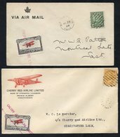 1926-31 Flight Covers Incl. 1926 Patricia Airways 25c Stamp, Lower Left Corner Example With Inscription In Margin At Lef - Autres & Non Classés