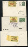 1927-29 Flown Covers (3) With Different Patricia Airways Exploration 10c Stamps Along With A 2c Stamp, 1927 (JUL 1) The  - Autres & Non Classés