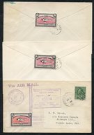 1927-29 Western Canada Airways, Six Different Flight Covers All With The 10c Stamp (CL40) - With Various Background Shad - Sonstige & Ohne Zuordnung