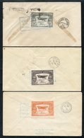 1929-31 Three Different Commercial Airways 10c Stamps On Covers, 1929 'Via Air' Stamp On First Flight Edmonton To Grand  - Autres & Non Classés