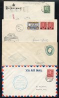 1930-34 Airmail Covers (4), Two With Commercial Airways Labels On The Back, One With Cherry Red Airline Label And One 19 - Autres & Non Classés