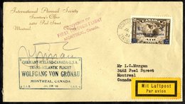 1932 July 29th Von Gronau First Flight Cover Montreal - Chicago With Blue Cachet & Signed Von Gronau. Rare. - Sonstige & Ohne Zuordnung