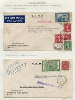 1938-49 Special Delivery Covers (11) All With PERFIN Stamps. Nine Covers Have Perfin Special Delivery Stamps, The Other  - Sonstige & Ohne Zuordnung