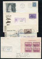 1940's First Day Covers (9), Noted - War Issue 20c & 50c On JUL.1.42 Covers And A Top Left Corner Block Of Four $1 'Peac - Autres & Non Classés