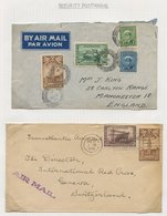 1940's WWII Security Postmarks On Cover. 14 Covers Or Cards And Two Pieces All With Either The Double Circle Cancel With - Autres & Non Classés