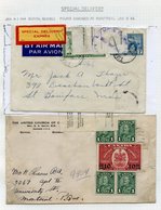1942-47 Covers (4) With Special Delivery Stamps That Have Labels Affixed For Either 'Found Damaged' (2) 'Received In Dam - Autres & Non Classés