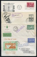 1950's (& Later) FDC's (19), Noted - Two 1951 'Fisherman' FEB.1.1951 FDC's, A 1950 50c 'Oil Wells' And 1953 'Totem Pole' - Autres & Non Classés