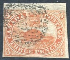 1852-57 3d Red, Good To Large Margins, FU, SG.5, Scott 4. (1) - Autres & Non Classés