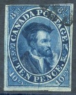 1855 Thin Translucent Paper 10d Blue, Major Re-entry (position 90) Left Vertical Frame Line & Doubling Of Oval Lines Aro - Sonstige & Ohne Zuordnung