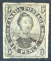 1855 Wove Paper 6d Brownish Grey, Good To Huge Margins, Faint Blue Cancel, Some Small Stains Across The Centre & Repaire - Sonstige & Ohne Zuordnung
