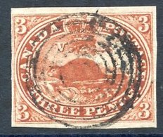 1857 3d Red 'Beaver' Fine Four Margined With Neat Target Cancel, SG.18. (1) Cat. £450 - Sonstige & Ohne Zuordnung