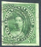 1857 7½d Deep Green, Large Margined Example With Three Ring Numeral '21' Cancel. Very Attractive & Scarce. Scott 9a, Cat - Sonstige & Ohne Zuordnung