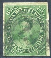 1857 7½d Green, Three Large Margins, Close At Base, Cancelled Three Ring '19' Numerals, Two Small Tears/nicks In Right S - Sonstige & Ohne Zuordnung