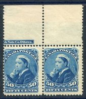 1893 50c Blue Top Marginal Horizontal UM Pair [6/7] Incl. The Re-entry [6], Scott 47i. - Sonstige & Ohne Zuordnung