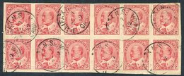 1903 KEVII 2c Pale Rose Carmine, Imperforate Block Of Twelve, Cancelled Halifax C.d.s's For OCT.7.12, Some Faults But Go - Autres & Non Classés