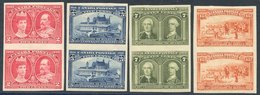 1908 Quebec Tercentenary Imperf Pairs (vertical) 2c, 5c, 7c & 15c Vals, Fresh M, Minor Natural Gum Bends. Scarce. SG.190 - Autres & Non Classés