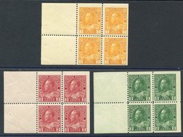 1922-31 Admiral Booklet Panes Of 4 + 2 Labels, Fresh UM, 1c Orange Yellow, 2c Deep Green & 3c Carmine. Scott 105s, 107b  - Autres & Non Classés