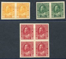 1924 Admirals 1c Chrome Yellow, 2c Deep Green, Each Fine M Imperf Pair, 3c Carmine Fine M Imperf Block Of Four, SG.259/6 - Autres & Non Classés