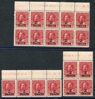 1926 2c On 3c Carmine Pl.115, UM Top MarginaL Block Of Ten, Pl.116 Top Marginal M Block Of Four (2x UM) & Pl.17 Top Marg - Autres & Non Classés