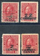 1926 Admiral Provisionals 2c On 3c Carmine Variety Surcharge Double UM - Right Side Straight Edge, Also Surcharge Triple - Autres & Non Classés