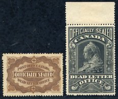 1879-1903 OFFICIALLY SEALED STAMPS Scott OXI Yellow Brown, Unused & Creased, Also Scott OX3 Queen Victoria Top Marginal  - Autres & Non Classés