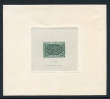 SPECIAL DELIVERY 1898 10c Large Engraved Die Proof In Dark Blue Green On India Paper (68 X 63mm), Die Sunk On Card (153  - Autres & Non Classés