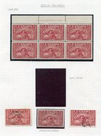 SPECIAL DELIVERY 1935 20c Dark Carmine Top Marginal Imprint Block Of Six (5x UM) + Single M & U (2), 1939 10c On 20c Dar - Autres & Non Classés