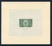 SPECIAL DELIVERY 1938 Large Die Proof (107 X 86mm) In Green On India, Die Sunk On Card (157 X 136mm) 'SPECIAL DELIVERY'  - Autres & Non Classés