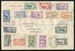 1946 Victory Set (7) All On Local Covers, Four With Crown Reg H/stamp And One Dated 26th Aug 1947 With 'R/80' H/stamp (p - Sonstige & Ohne Zuordnung