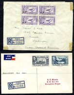 1950 Reg Airmail Cover To Oregon, USA At Correct 1/3d Rate + 3d Reg Fee (6d + 1s Defin_, Tied P.S C.d.s's (lightly Struc - Sonstige & Ohne Zuordnung